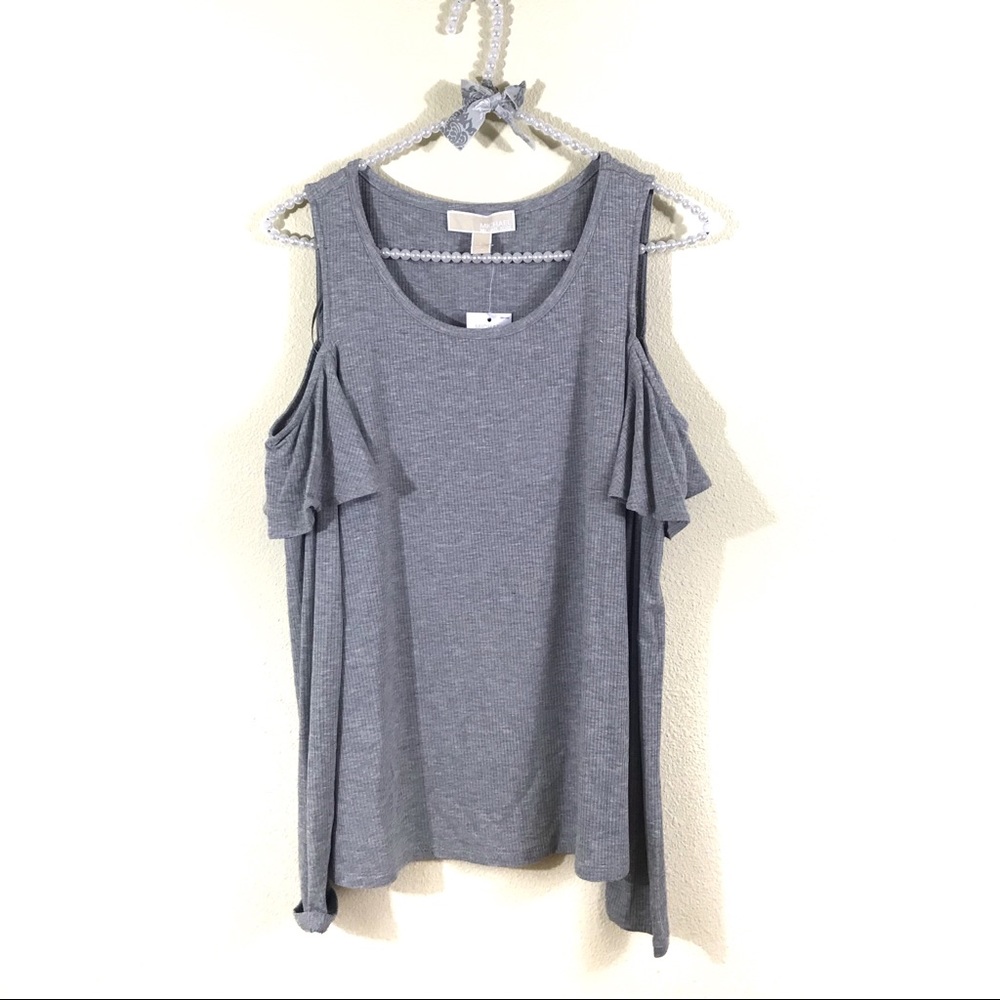 NWT Michael Kors Open Off Shoulder Long Sleeve Top